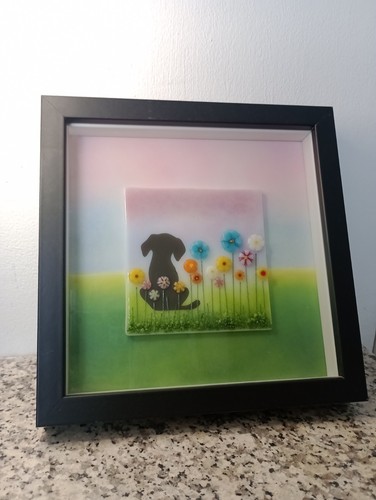 Fused glass art tile picture - art,