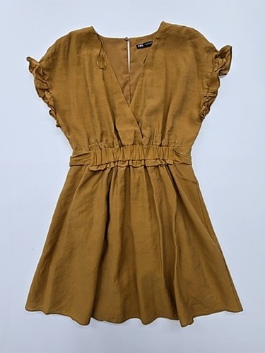 Zara womens camel wrap dress - womens,
