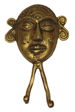 Lady Face Shape Vintage Finish Handmade Brass Cloth Towel Key Wall Hanger Hook