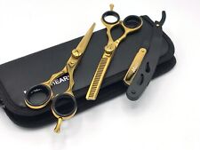 Professional Barber Salon Hair Cutting Thinning Scissors Hairdressing Set Gold