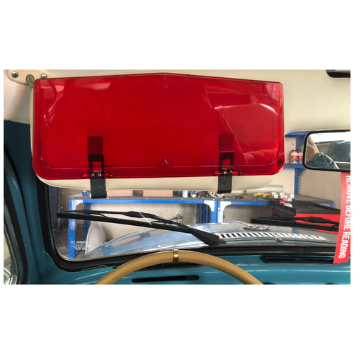 Red clip sun visors - red,
