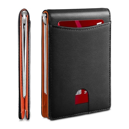 Genuine leather slim wallet - genuine,