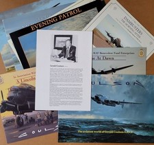 GERALD COULSON Aviation Art - Collection of THIRTEEN Brochures & Biography card