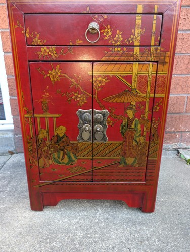 Chinese red lacquered - lacquered, cabinets
