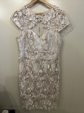 Lipsy Nude Lace Dress Size UK