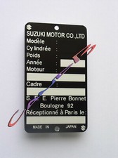 SUZUKI plate