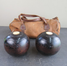 Pair Of Lignum Vitae Crown Green Bowls - Thomas Taylor 2 Bias