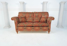 Immaculate Duresta Mayfair 2 Seater Red Grey Gold Floral Sofa - RRP £3,750