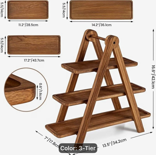 Tier wooden rectangular cake - 3,