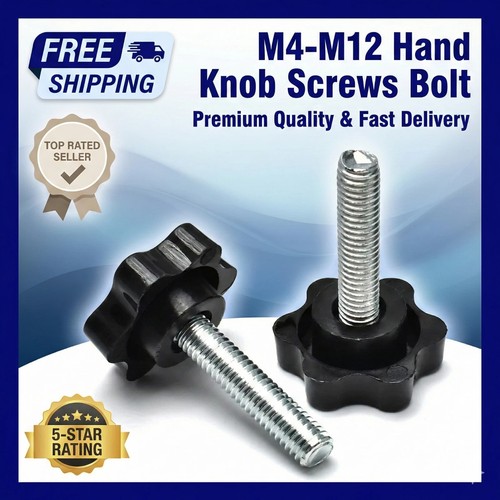 Carbon steel hand knob screws - carbon,