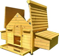 CHICKEN COOP RUN HEN HOUSE POULTRY HOUSE DOUBLE NEST  BOX COOPS HUTCH 4-6 BIRDS