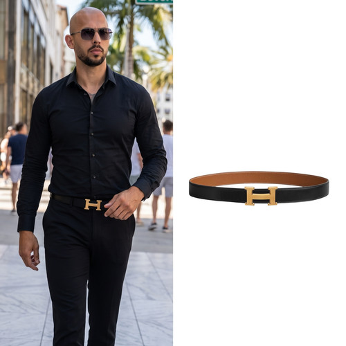 Hermes brown black reversible - hermes,