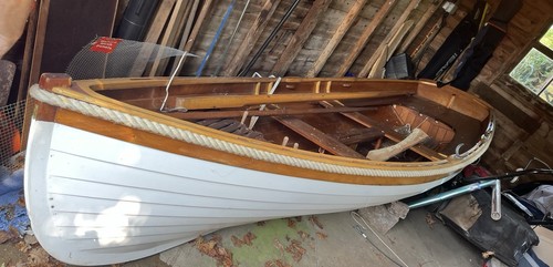 Whitehall wooden dinghy rowing - dinghy,