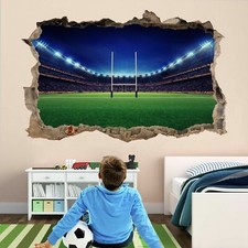 Rugby Stadium 3D Wall Art Sticker Decal Mural Poster Kids Boys Room Decor BD21