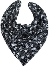 Adult Dribble Bib Special Needs Black/White Floral Dots Bandana Bib Neckerchief