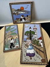 Set Of 3 Hand Painted Ceramic