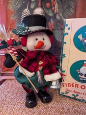 15” Fiber Optic Snowman Christmas Color-Changing Figurine CH