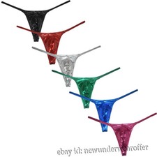 Men Soft & Elastic Wet Look Leather Bikini G-string Thong Jockstraps Underwear