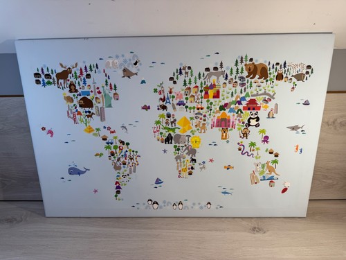 World map for kids canvas - for,