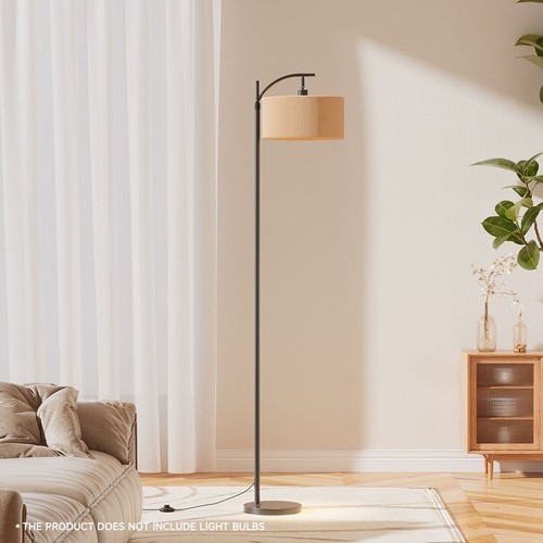 Modern floor lamp with - lamp, rattan