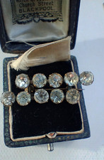 Antique Paste Stone Brooch Diamante Double Offset Bar  Victorian/ Georgian?