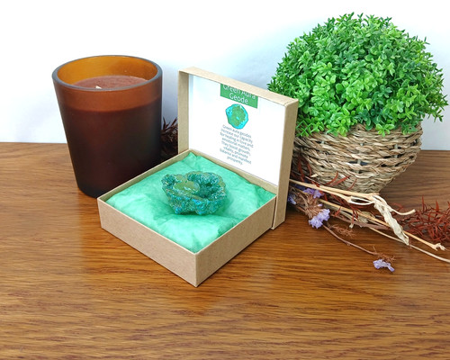 Green aura geode quartz - green,
