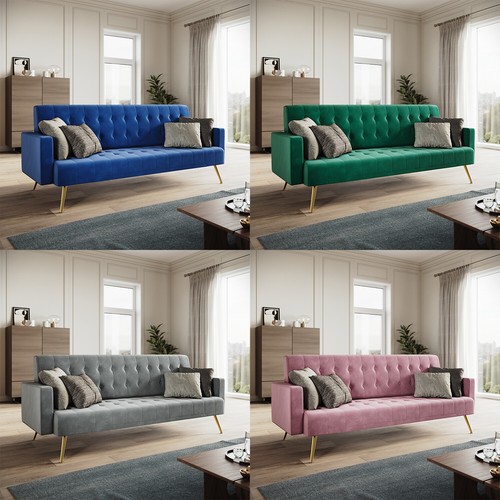 Luxury velvet multicolor sofa - multicolor,