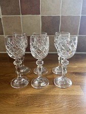 Bohemia Czech Republic Vintage Crystal Port / Sherry / Wine Glasses. 14.5cm Tall