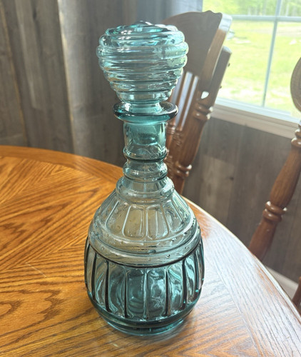 Blue glass decorative vase - blue,