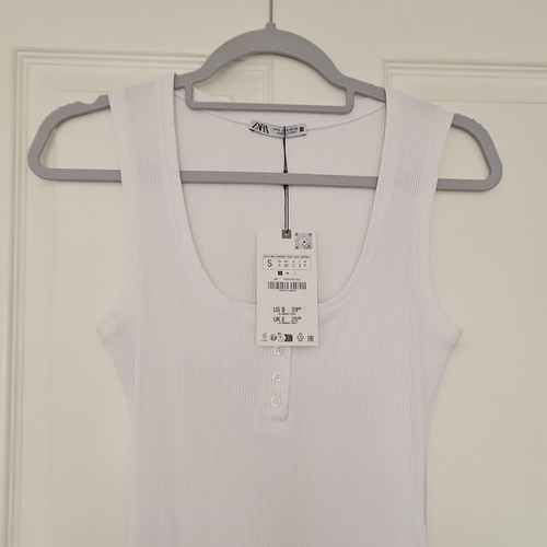 Zara white ribbed - white,