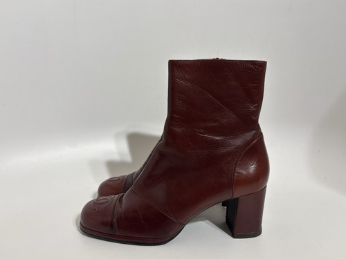 Vtg chanel brown - brown, leather