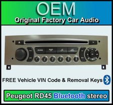 Peugeot 308 Bluetooth CD player car stereo Peugeot RD45 L5FA04 radio + Vin Code