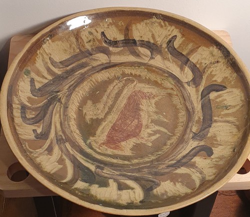 Antique studio pottery - pottery, shallow