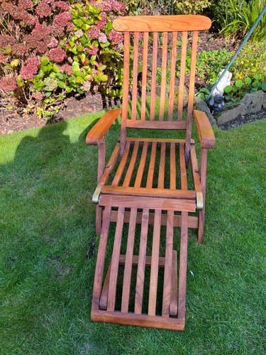 Vintage teak steamer - vintage, chair