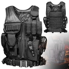 Tactical Vest Adjustable Military Army Molle Combat Police SWAT Plate Carrier