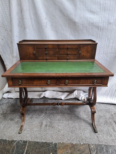 Antique mahogany leather top - antique,