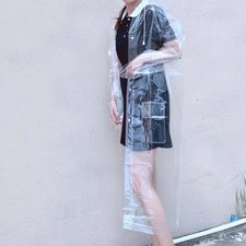 Transparent Raincoat Fashion EVA Portable Rain Jacket for Adult Women Hiking XL