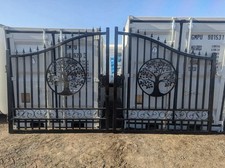 14ft Black Iron Driveway Double Gates