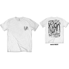 Korn 'Scratched Type' White T shirt - NEW