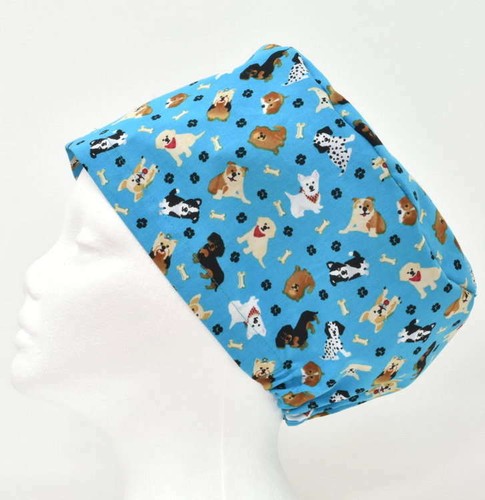 Dogs puppies scrub cap - dogs,