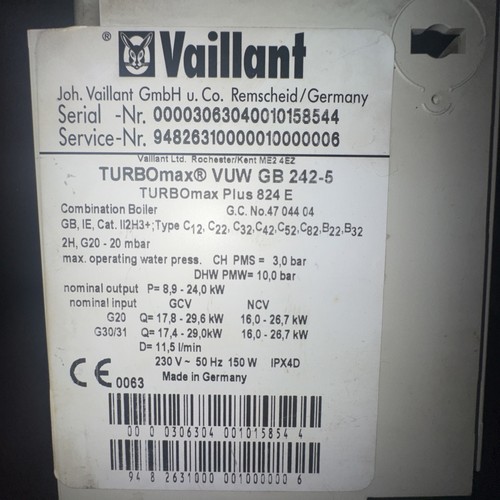 Vaillant turbomax plus - (used),