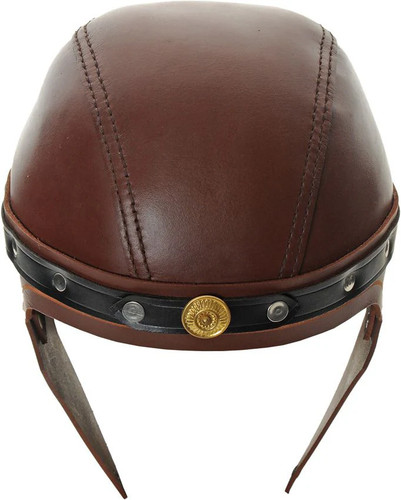 Leather roman helmet - leather, grain