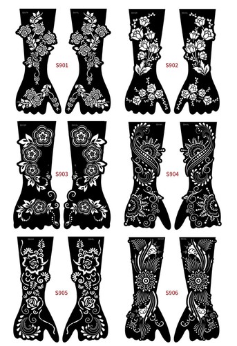 Large henna stencils hand arm - stencils,