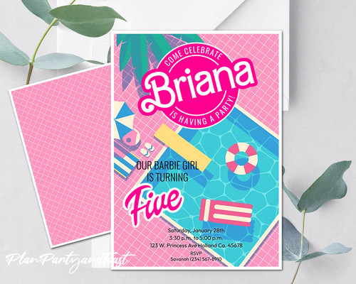 Barbie birthday invitation