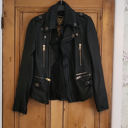 Superdry womens black - black, leather