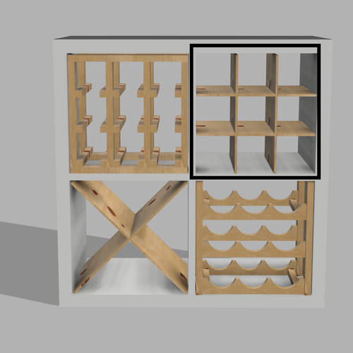 Wooden grid wine rack insert - wooden,
