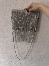 H&M PACO RABANNE SILVER METAL MESH FRINGED BAG CHAINMAIL NEW