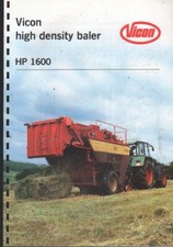 Vicon "HP 1600" High Density Big Square Baler Brochure Leaflet