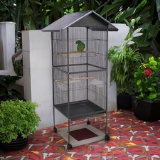 LARGE Bird Cage Rolling Metal