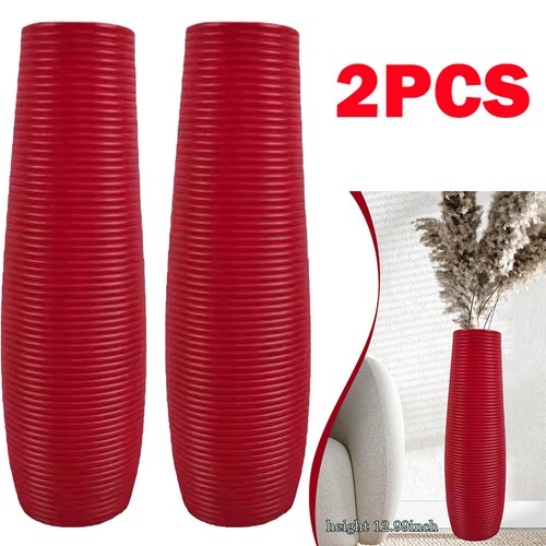 Tall floor vases red - 2x,